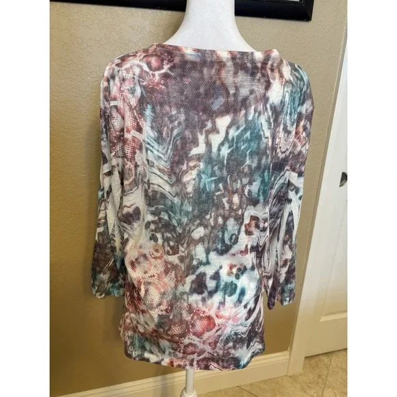 Reba Southwestern Boho Embellished Tunic Top, XL - Picture 5 of 9